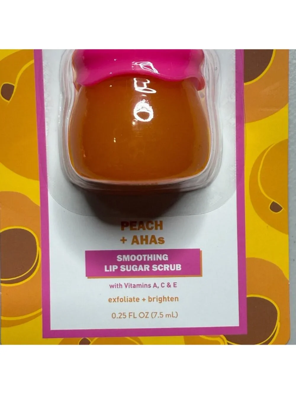 Global Beauty Care Peach Lip Scrub Fruit Halo AHA Smoothing Sugar Scrub